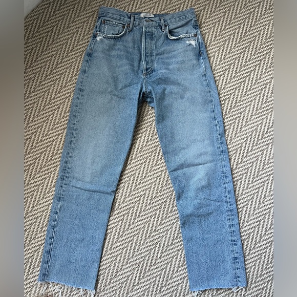 Agolde Blue Boyfriend Jeans - Picture 1 of 2